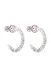 Officina Bernardi 18kt White Gold Ophidia Ruby Hoop Earrings In Silver