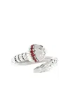 Officina Bernardi 18kt White Gold Ophidia Ruby Ring In Silver