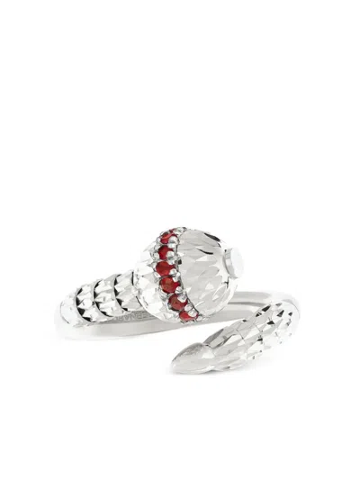 Officina Bernardi 18kt White Gold Ophidia Ruby Ring In Silver