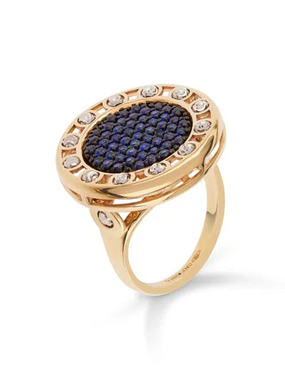 Officina Bernardi 18kt Yellow And White Gold Large Senzatempo Sapphire Ring