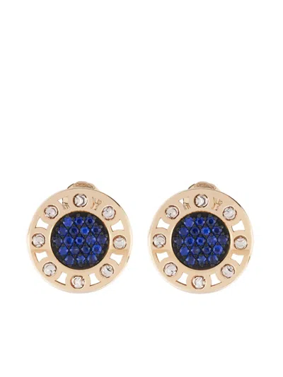 Officina Bernardi 18kt Yellow And White Gold Small Senzatempo Sapphire Earrings