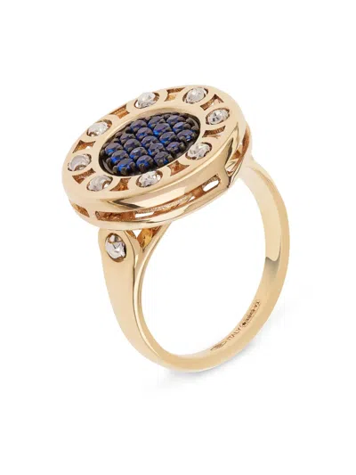 Officina Bernardi 18kt Yellow And White Gold Small Senzatempo Sapphire Ring