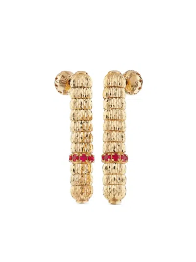 Officina Bernardi 18kt Yellow Gold Enigma Ruby Drop Earrings