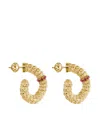 Officina Bernardi 18kt Yellow Gold Enigma Ruby Hoop Earrings In Gold