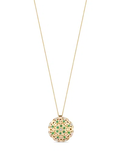 Officina Bernardi 18kt Yellow Gold Large Damasco Emerald Necklace