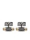 Officina Bernardi 18kt Yellow Gold Lumen Diamond Cufflinks In Silver