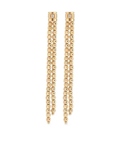 Officina Bernardi 18kt Yellow Gold Moon Diamond Drop Earrings In 00g