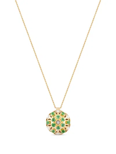 Officina Bernardi 18kt Yellow Gold Small Damasco Emerald Necklace