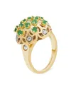 Officina Bernardi 18kt Yellow Gold Small Damasco Emerald Ring In Gold