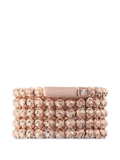 Officina Bernardi 문 파이브 로우 다이아몬드 링 In Pink