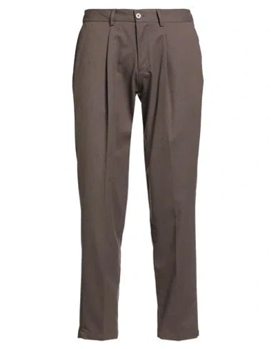 Officina Milanese Man Pants Taupe Size 36 Polyester, Viscose, Elastane In Gray