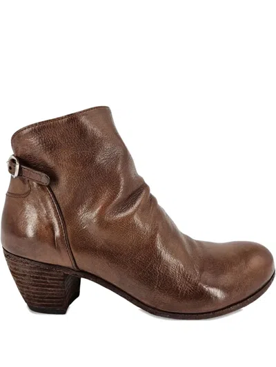 Officine Creative 50mm Chabrol Side-zip Leather Ankle Boots In Brown