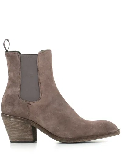 Officine Creative 55mm Almond-toe Suede Boots In Neutrals