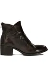 Officine Creative 55mm Denner 100 Zip-detail Block-heel Boots In Brown