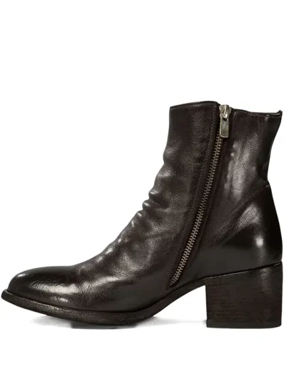 Officine Creative 55mm Zip-detail Block-heel Boots In Brown