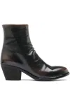 Officine Creative Denner Block-heel Leather Boots In Brown