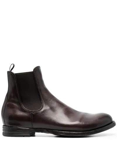 Officine Creative Anatomia Leather Chelsea Boots In Brown