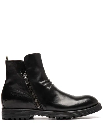 Officine Creative Ankle Leather Boots In Black