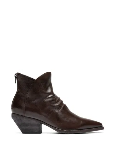 Officine Creative Arielle Pointed Leather Boots In Burgundy