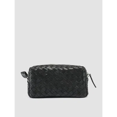 Officine Creative Armor 014 Woven Crossbody Bag In Black