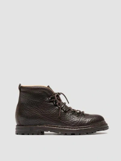 Officine Creative Artik Pebble-grain Leather Boots In Brown
