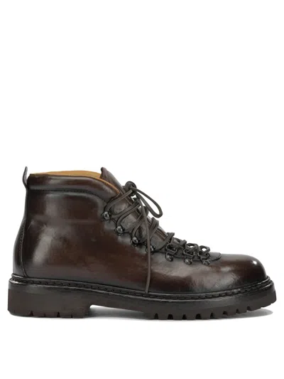 Officine Creative "artik Flexi 002" Lace Up Ankle Boots In Brown