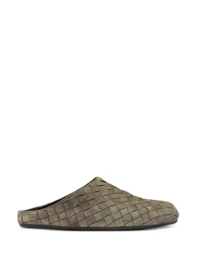 Officine Creative Babouche 005 Woven-design Leather Mules In Green