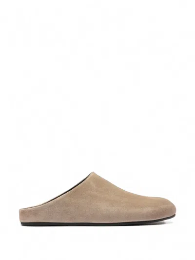 Officine Creative Babouche Suede Mules In Neutral