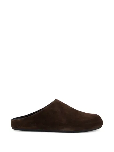 Officine Creative Babouche Suede Slippers In Brown