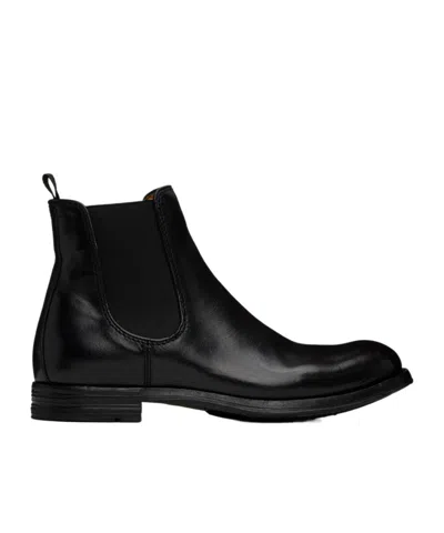 Officine Creative Black Balance 008 Chelsea Boots In Bufalo V. Nero