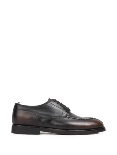 Officine Creative Bariton Flexi Apron-toe Burnished Leather Shoes In Multi