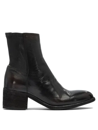 Officine Creative Black Leather Ankle Boots