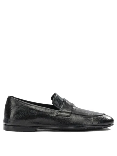Officine Creative Black Leather Loafers