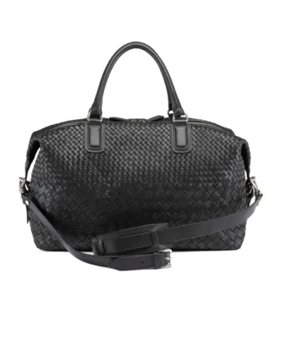 Officine Creative Black Leather Travel Bag