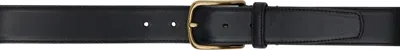 Officine Creative Black Oc Strip 04 Belt In Nero