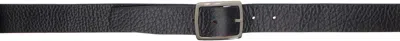 Officine Creative Black Oc Strip 10 Reversible Belt In Nero/nero