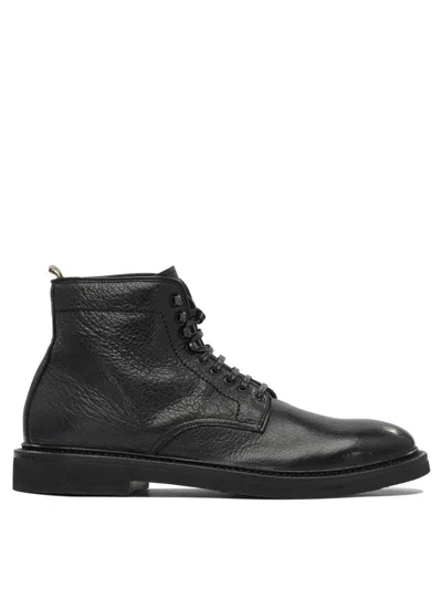 Officine Creative Black Rubber Ankle Boots