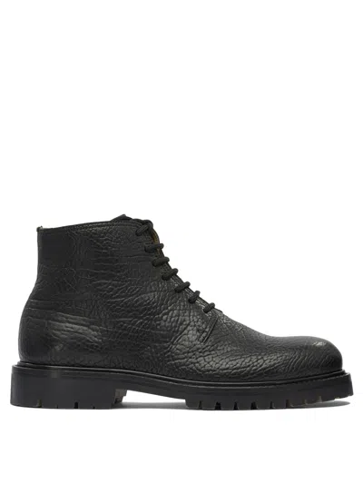 Officine Creative Black Rubber Ankle Boots
