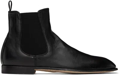 Officine Creative Black Solitude 004 Chelsea Boots In Nero