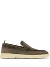 Officine Creative Bones 002 Suede Loafers In Green