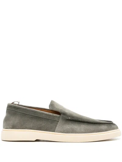 Officine Creative Bones 002 Suede Loafers In Green