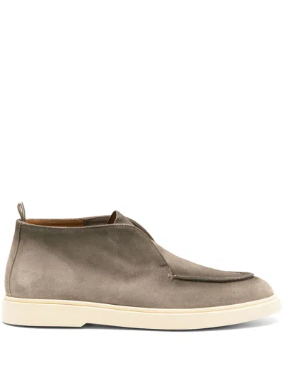 Officine Creative Bones 003 Suede Boots In Neutrals