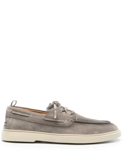 Officine Creative Bones 013 Boat Shoes In Gray