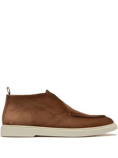 Officine Creative Bones Suede Slip-on Boots In Brown