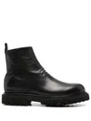 Officine Creative Wrinkled Leather Ankle Boots In Black