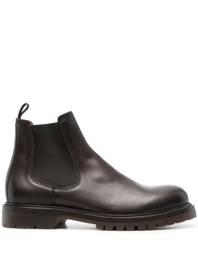 Officine Creative Boss 004 Ankle Boots In Brown