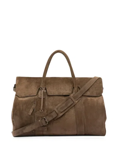 Officine Creative Bostonian 001 Foldover-top Holdall In Brown