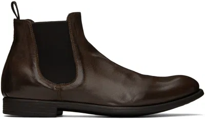 Officine Creative Brown Chronicle 123 Chelsea Boots In Cigar