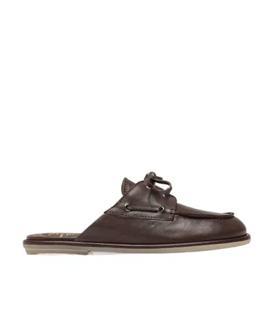 Officine Creative Brown Leather Mule Sandals