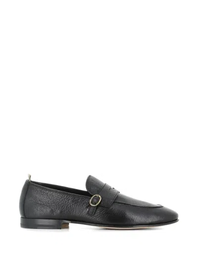 Officine Creative Buckle Leather Monk Shoes In Black